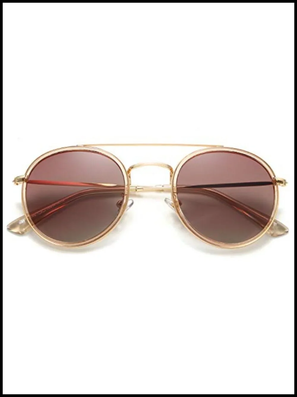 Small Round Double Bridge Sunglasses Polarized UV Protection Metal Frame